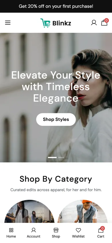 Luxe theme on mobile